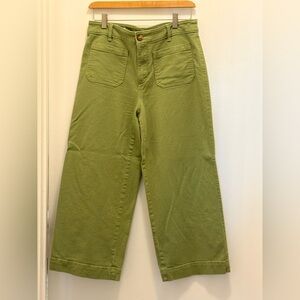 LOFT Olive Green The Palmer Wide Leg Crop Petite